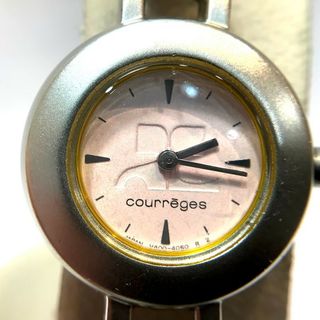 クレージュ(Courreges)のクレージュ（courreges ）400V-1120ピンク文字盤レディースクオーツ時計　ブレスベルト　【中古】KB-8293(腕時計)