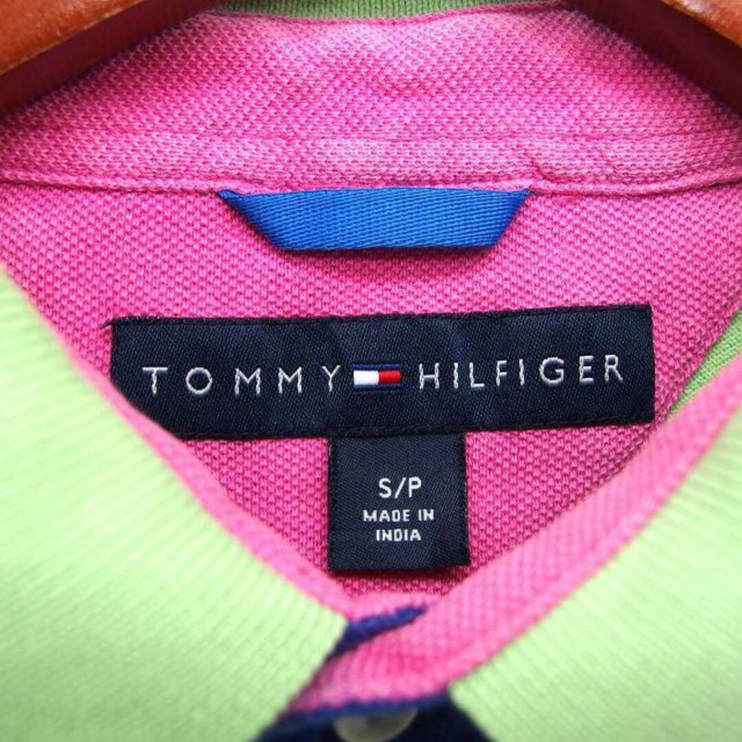 TOMMY HILFIGER(トミーヒルフィガー)のトミーヒルフィガー 国内正規品 ポロシャツ ステンカラー ロゴ ボーダー 綿 S メンズのトップス(ポロシャツ)の商品写真