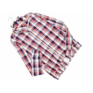 新品 LiSS チェック ジップアップ シャツ ジャケット size1/赤ｘ紺ｘ白 ■◇ メンズ(その他)