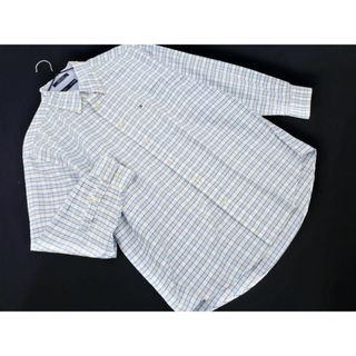 トミーヒルフィガー(TOMMY HILFIGER)のTOMMY HILFIGER トミーヒルフィガー チェック シャツ sizeL/水色ｘ白 ■◇ メンズ(シャツ)