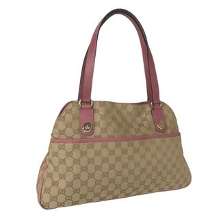 グッチ(Gucci)のGUCCI グッチ ハンドバッグ トートバッグ レディース GGキャンバス ピンク ベージュ 163288 中古品【鑑定済】(トートバッグ)