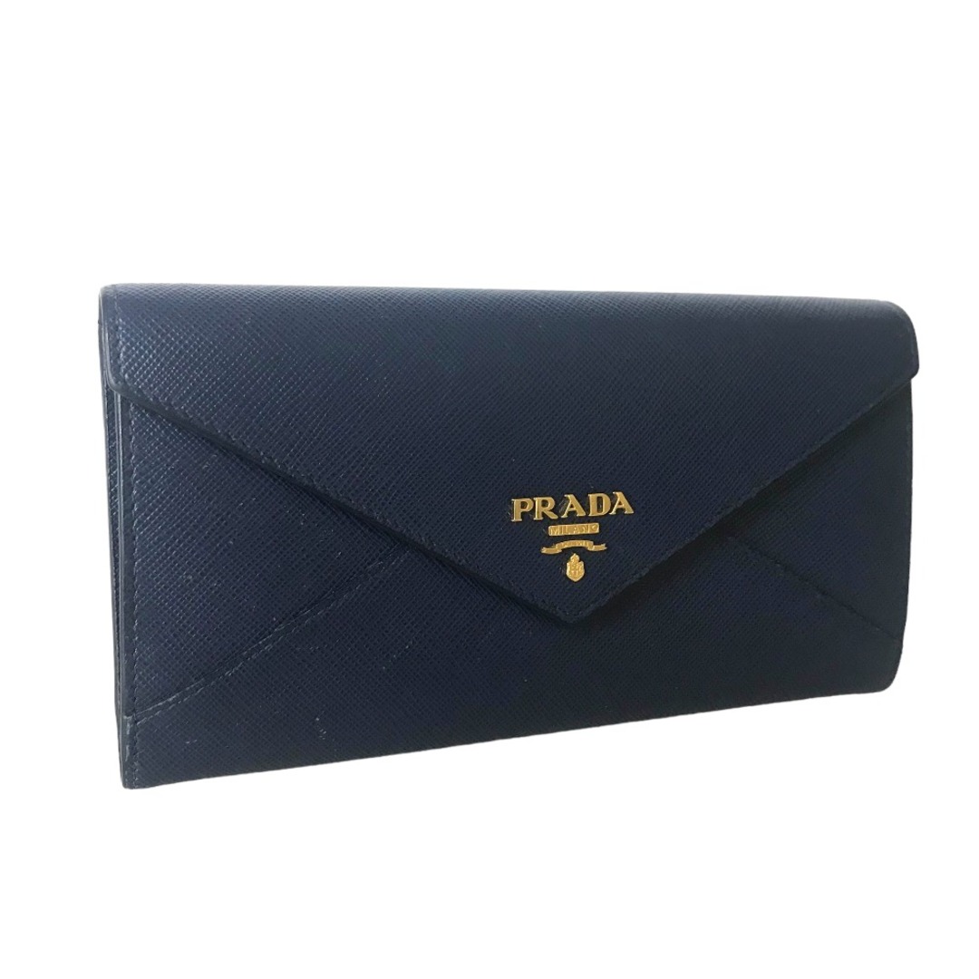 PRADA(プラダ)のPRADA プラダ サフィアーノ 長財布 レディース レザー ブルー 2つ折り 青 1MH037 中古品【鑑定済】 レディースのファッション小物(財布)の商品写真