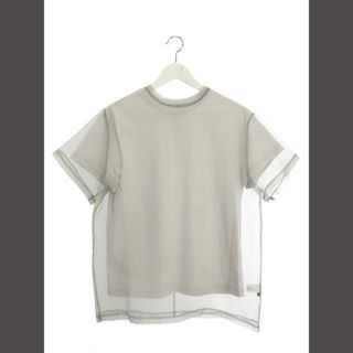 ルシェルブルー オーガンザ オーバーレイ Tシャツ カットソー ライトグレー