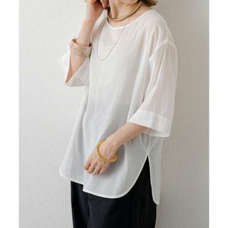 パルグループアウトレット(PAL GROUP OUTLET)の【オフホワイト】【Omekashi】シアーTブラウス(シャツ/ブラウス(長袖/七分))