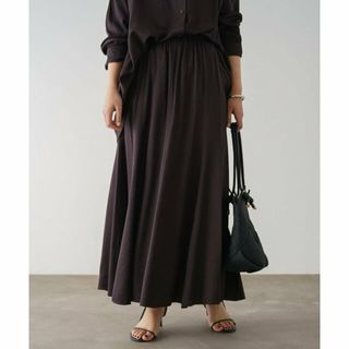 パルグループアウトレット(PAL GROUP OUTLET)の【ブラウン】【Loungedress】サテンフレアスカート(ロングスカート)