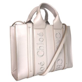 Chloe - Chloe クロエ ウッディ 2WAYスリングバッグ トートバッグ レディース レザー ピンクベージュ斜め掛け 肩掛け 中古品【鑑定済】