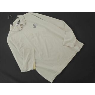 BLACK&WHITE ブラック＆ホワイト ロゴ ボーダー ポロシャツ size3/オフホワイト ■◇ メンズ(ポロシャツ)