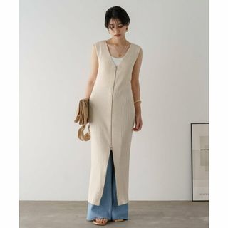 パルグループアウトレット(PAL GROUP OUTLET)の【アイボリー】【Loungedress】ZIPニットワンピース(ロングワンピース/マキシワンピース)