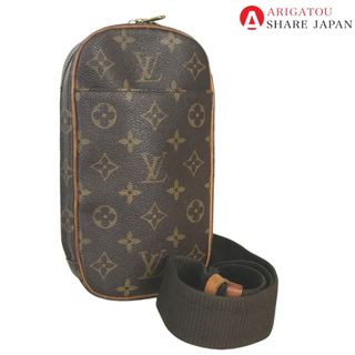 ルイヴィトン(LOUIS VUITTON)のLOUIS VUITTON ルイヴィトン ポシェット ガンジュ クロスボディ ボディバッグ メンズ モノグラムキャンバス ブラウン 斜め掛け 肩掛け 茶色 M51870 中古品【鑑定済】(ボディーバッグ)