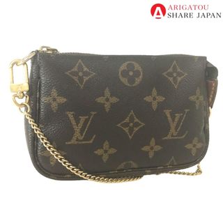 ルイヴィトン(LOUIS VUITTON)のLOUIS VUITTON ルイヴィトン ミニ ポシェット アクセソワール ポーチ レディース モノグラムキャンバス ブラウン 茶色 M58009 中古品【鑑定済】(ポーチ)