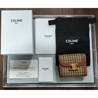 celine - 完売品 CELINE セリーヌ スモールトリオンフウォレット 折り財布 ツイード