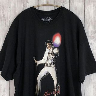 ミュージックティー(MUSIC TEE)のエルビスプレスリー　サイズ2ＸＬ　ミュージックＴ　半袖Ｔシャツ　メンズ　古着(Tシャツ/カットソー(半袖/袖なし))