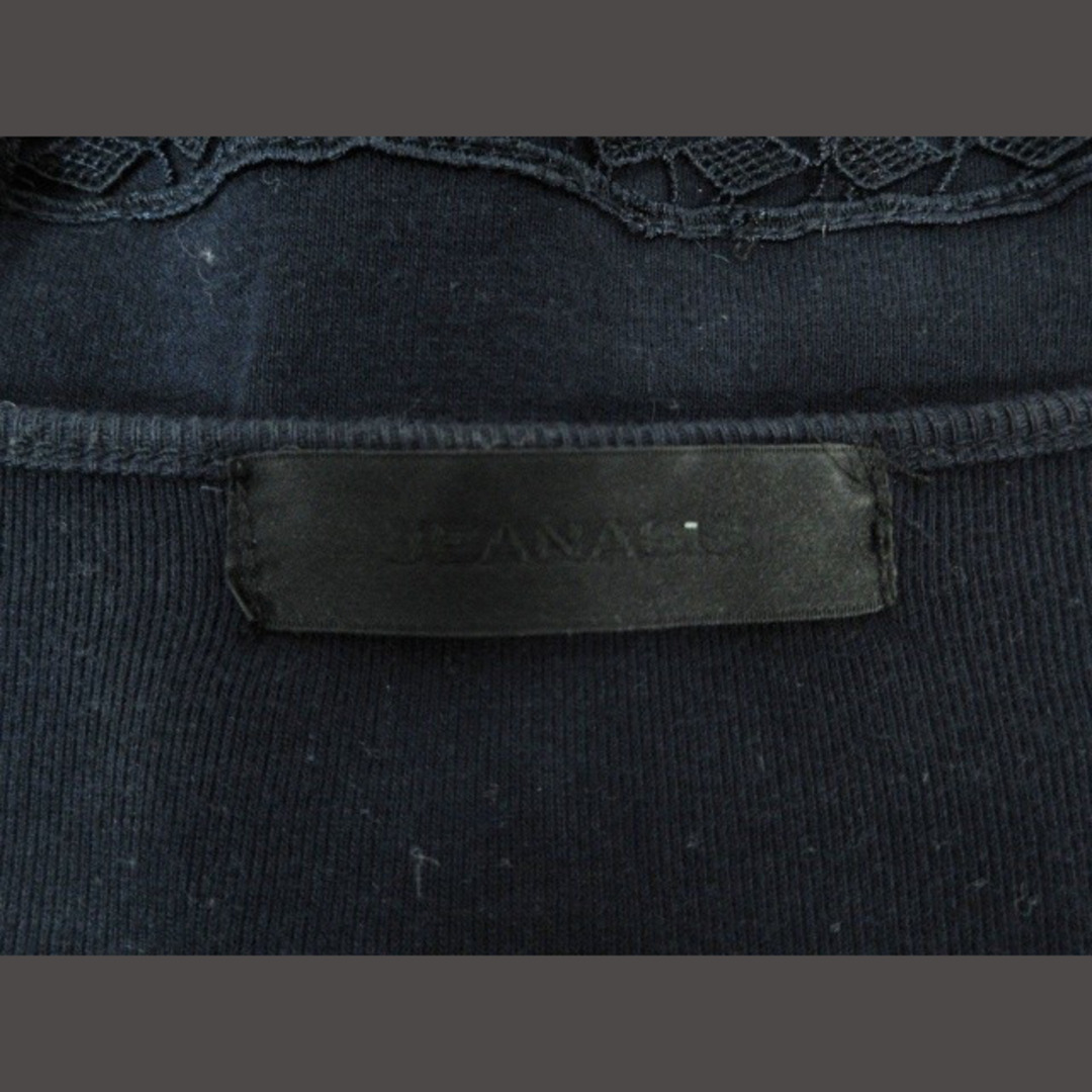 JEANASIS(ジーナシス)のJEANASIS Tシャツ ロンT カットソー 丸首 長袖 無地 ネイビー F レディースのトップス(カットソー(長袖/七分))の商品写真