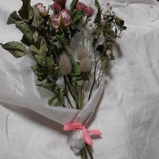 母の日　ピンク薔薇5本入りブーケ💐(ドライフラワー)