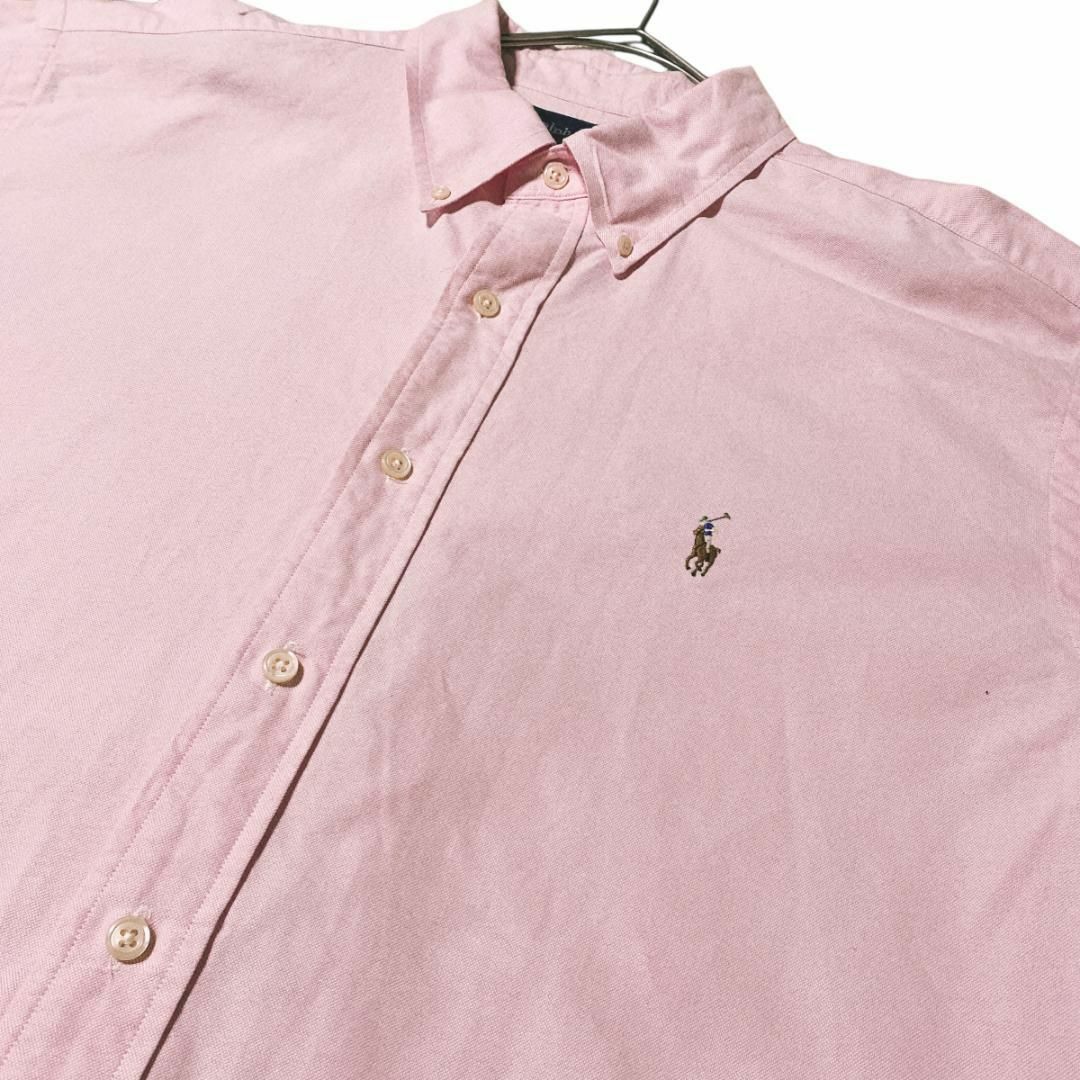 Ralph Lauren(ラルフローレン)のラルフローレン BD長袖シャツ ポニー刺繍 無地 ピンク US古着 b31 メンズのトップス(シャツ)の商品写真