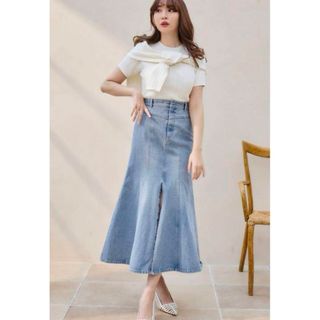 herlipto Mermaid Slit Denim Skirt