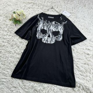 ハイドロゲン(HYDROGEN)の未使用 入手困難 ハイドロゲン Tシャツ XLサイズ ファイヤースカル 黒 タグ(Tシャツ/カットソー(半袖/袖なし))