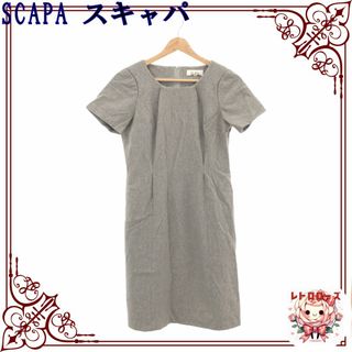 スキャパ(SCAPA)のSCAPA スキャパ ひざ丈ワンピース ワンピース 半袖 クルーネック(ひざ丈ワンピース)