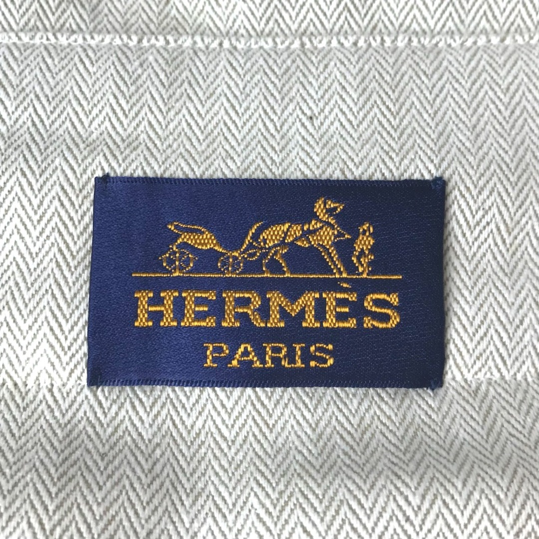 Hermes(エルメス)のHERMES エルメス アリーヌ バギーバゲッジ ハンドバッグ レディース コットンキャンバス ホワイト ブラウン 中古品 レディースのバッグ(ハンドバッグ)の商品写真