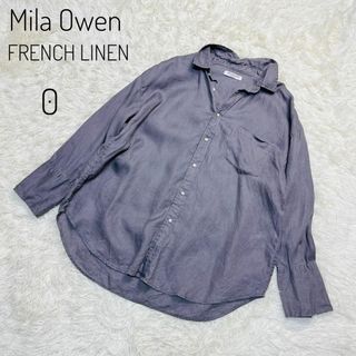 ミラオーウェン(Mila Owen)のミラオーウェン　フレンチリネン　グレー　サイズ0 S(シャツ/ブラウス(長袖/七分))