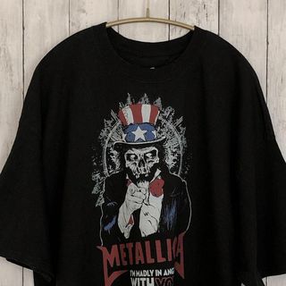 ミュージックティー(MUSIC TEE)のメタリカ　バンドＴシャツ　黒ブラック　サイズ2ＸＬ　音楽系　ミュージック　古着(Tシャツ/カットソー(半袖/袖なし))