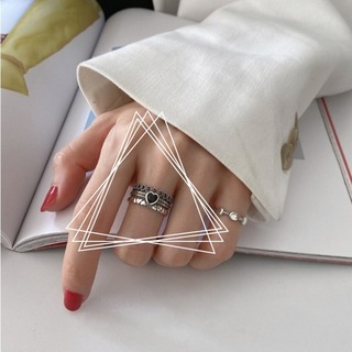 リング ハート 韓国 指輪 レディース プレゼント ギフト フリーサイズ(リング(指輪))
