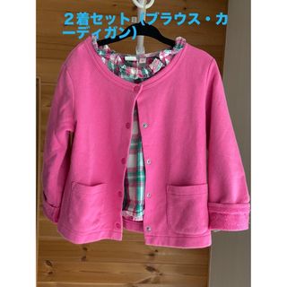 OSHKOSHブラウス90× UNIQLOコットンカーディガン110