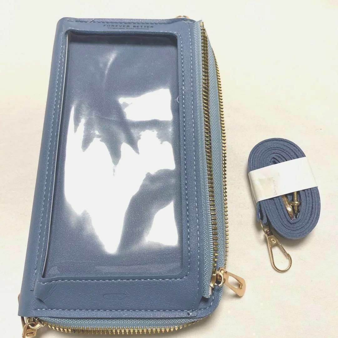 充電できる スマホポーチ 長財布 お財布 ポーチ スマホショルダー ポシェット スマホ/家電/カメラのスマホアクセサリー(モバイルケース/カバー)の商品写真