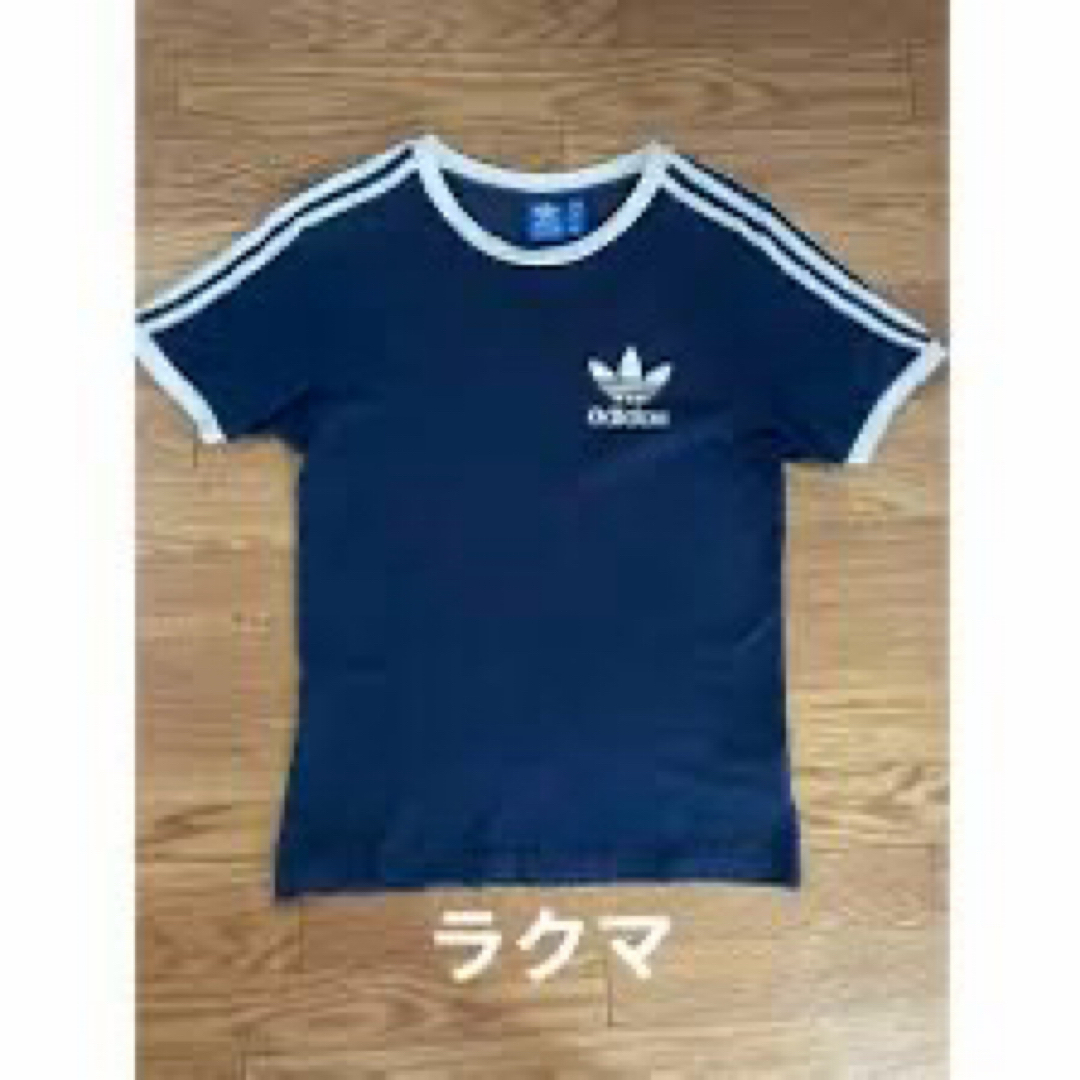 Originals（adidas）(オリジナルス)のLサイズ3ストライプ リンガー Tシャツ アディダス オリジナルス ネイビー 紺 メンズのトップス(Tシャツ/カットソー(半袖/袖なし))の商品写真