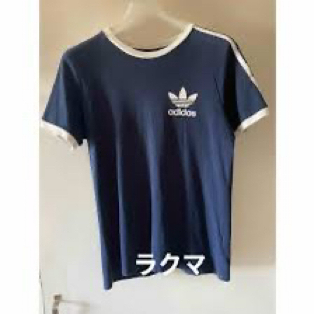 Originals（adidas）(オリジナルス)のLサイズ3ストライプ リンガー Tシャツ アディダス オリジナルス ネイビー 紺 メンズのトップス(Tシャツ/カットソー(半袖/袖なし))の商品写真