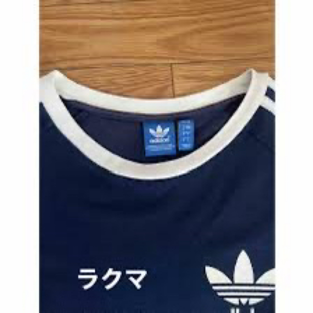 Originals（adidas）(オリジナルス)のLサイズ3ストライプ リンガー Tシャツ アディダス オリジナルス ネイビー 紺 メンズのトップス(Tシャツ/カットソー(半袖/袖なし))の商品写真