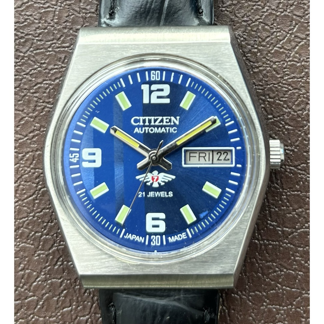 CITIZEN(シチズン)のヴィンテージ CITIZEN 腕時計 メンズ 機械式自動巻き シチズン ブラック メンズの時計(腕時計(アナログ))の商品写真