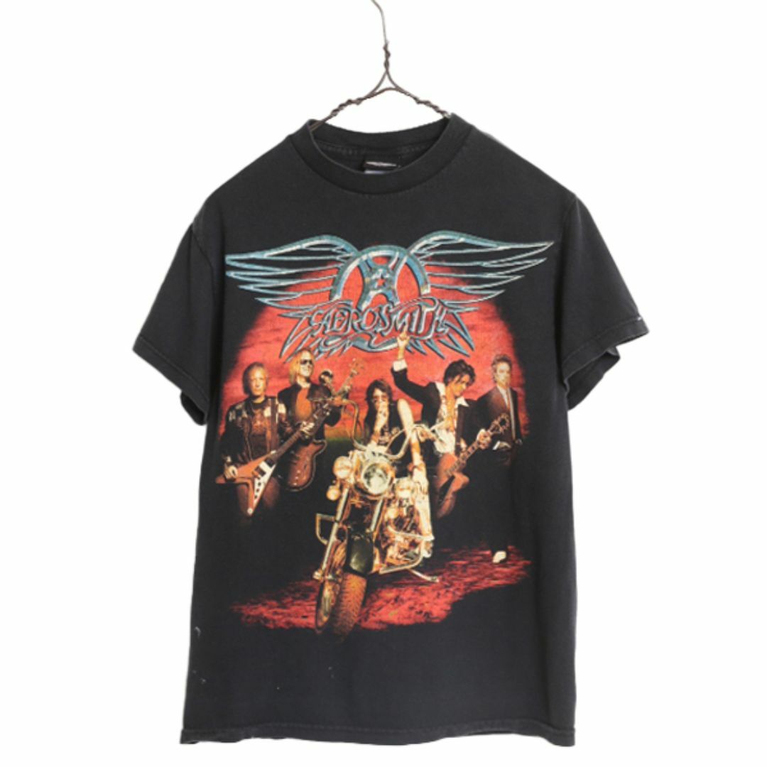 00s ☆ エアロスミス プリント Tシャツ メンズ S 黒 古着 00年代 00s ☆ エアロスミス プリント Tシャツ メンズ S 黒 古着 00年代