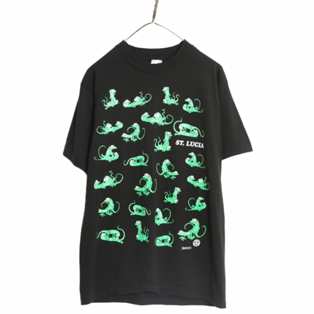90s USA製 ☆ カメレオン 四十八手 イラスト プリント Tシャツ 90s USA製 ☆ カメレオン 四十八手 イラスト プリント Tシャツ