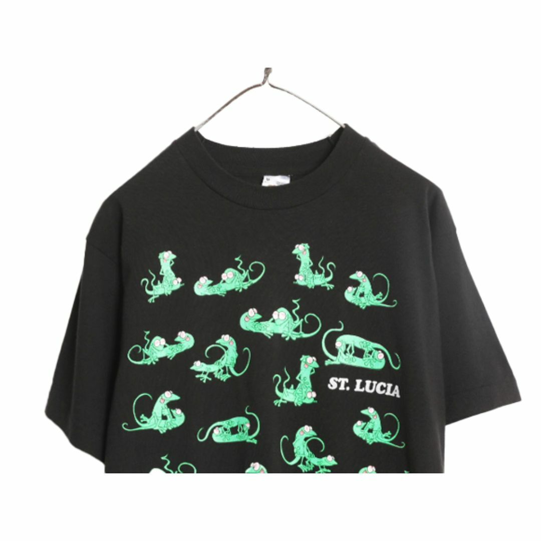 90s USA製 ☆ カメレオン 四十八手 イラスト プリント Tシャツ 90s USA製 ☆ カメレオン 四十八手 イラスト プリント Tシャツ