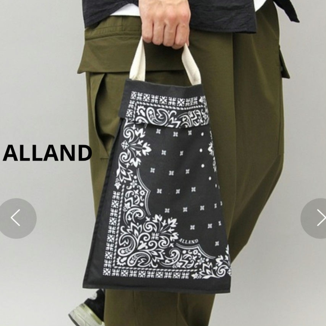 【新品未使用】ALLAND オルランド バンダナ エコバッグ ハンカチ 黒 白 レディースのバッグ(エコバッグ)の商品写真