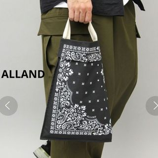 【新品未使用】ALLAND オルランド バンダナ エコバッグ ハンカチ 黒 白(エコバッグ)