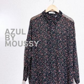 アズールバイマウジー(AZUL by moussy)のAZUL by moussy アズール　マウジー　ブラウス　シースルー　小花柄(シャツ/ブラウス(長袖/七分))