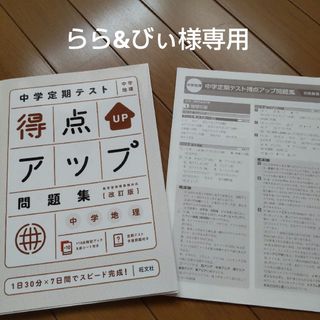 らら&びぃ様専用 中学定期テスト得点アップ問題集　中学地理 改訂版(語学/参考書)