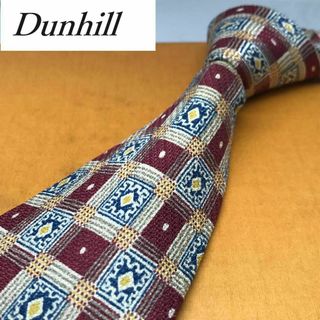 ダンヒル(Dunhill)の★ ダンヒル★ ブランド ネクタイ シルク イタリア製 四角模様(ネクタイ)