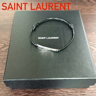 Saint Laurent - SAINT LAURENT サンローラン タグビーチブレスレット 本革 黒