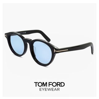 トムフォード(TOM FORD)の【新品】 トムフォード サングラス メンズ TF1123-D 01A ライトカラー 薄い色 レンズ uvカット TOM FORD tomford FT1123-D/S tf1123d ft1123 ラウンド ボストン 型 大きいサイズ 大きめ ワイド 幅広 アジアンフィット モデル ライト ブルー(サングラス/メガネ)