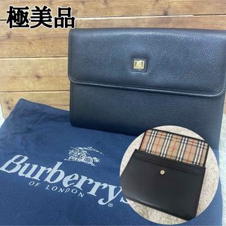 バーバリー(BURBERRY)の極美品 Burberrys バーバリー A4収納 セカンドバッグ クラッチ 本革(セカンドバッグ/クラッチバッグ)