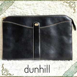 ダンヒル(Dunhill)のdunhill☆本革 レザー クラッチバッグ セカンドバッグ A4収納可 黒(セカンドバッグ/クラッチバッグ)