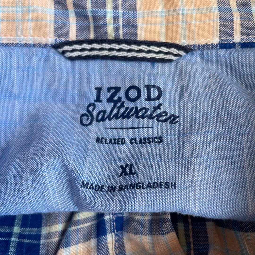 IZOD　アイゾッド　ボタンダウン半袖シャツ　チェック柄　コットン　メンズ古着 メンズのトップス(シャツ)の商品写真