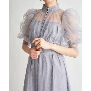 スナイデル(SNIDEL)の【美品】SNIDEL ドットチュールドレス(ロングワンピース/マキシワンピース)