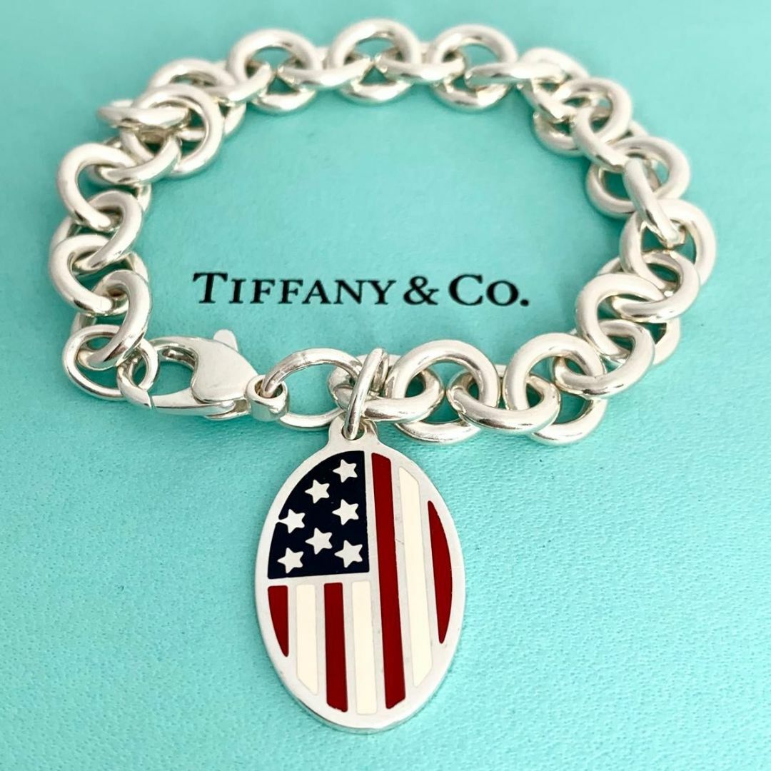 Tiffany & Co.(ティファニー)のティファニー 新品仕上げ 星条旗 アメリカ 国旗 ブレスレット 希少 y79 レディースのアクセサリー(ブレスレット/バングル)の商品写真