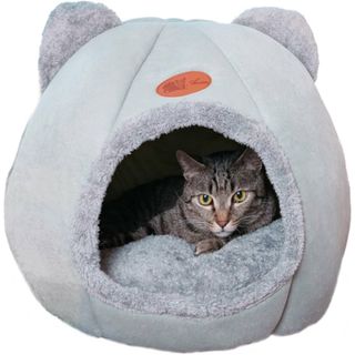 NSK］猫ベッド ペットベッド キャットハウス ドーム型 暖かい(猫)