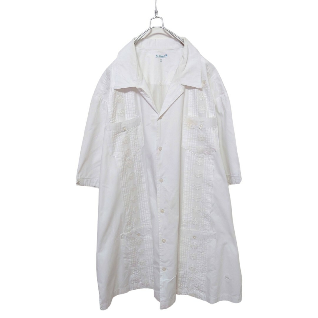 VINTAGE(ヴィンテージ)の【Guayabera】開襟 オープンカラー 刺繍入りキューバシャツ S-497 メンズのトップス(シャツ)の商品写真