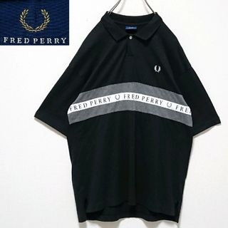 フレッドペリー(FRED PERRY)の希少 フレッドペリー ワンポイント 刺繍 ボーダー ロゴ 半袖 ポロシャツ(ポロシャツ)